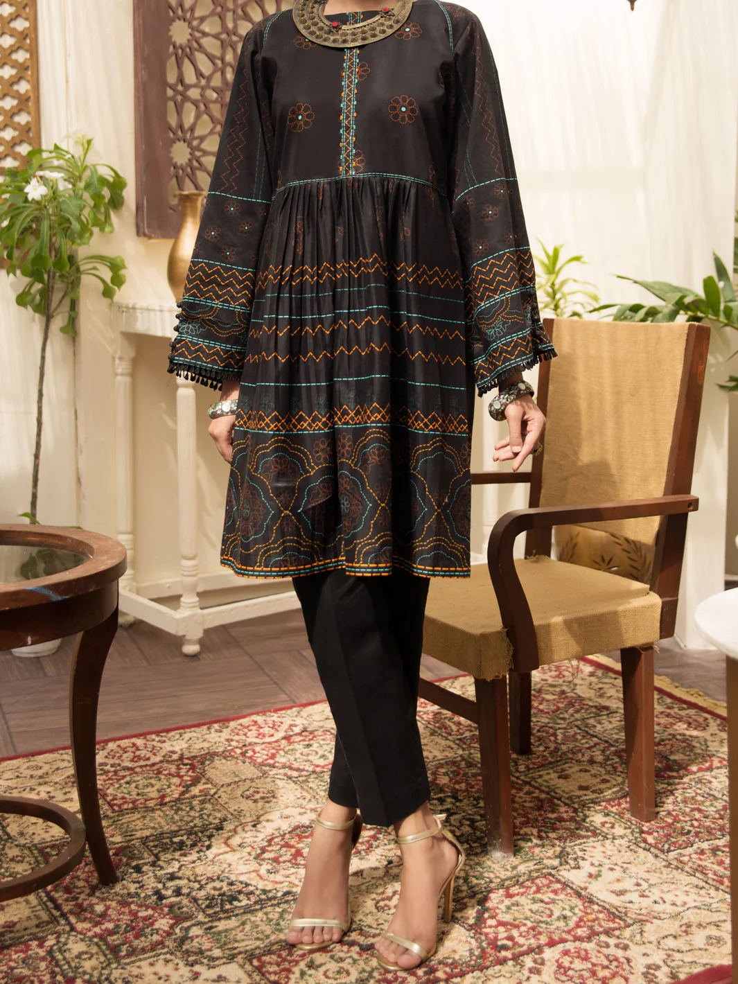 Black Cambric 2Pc Unstitched - ALP-2PS-1214