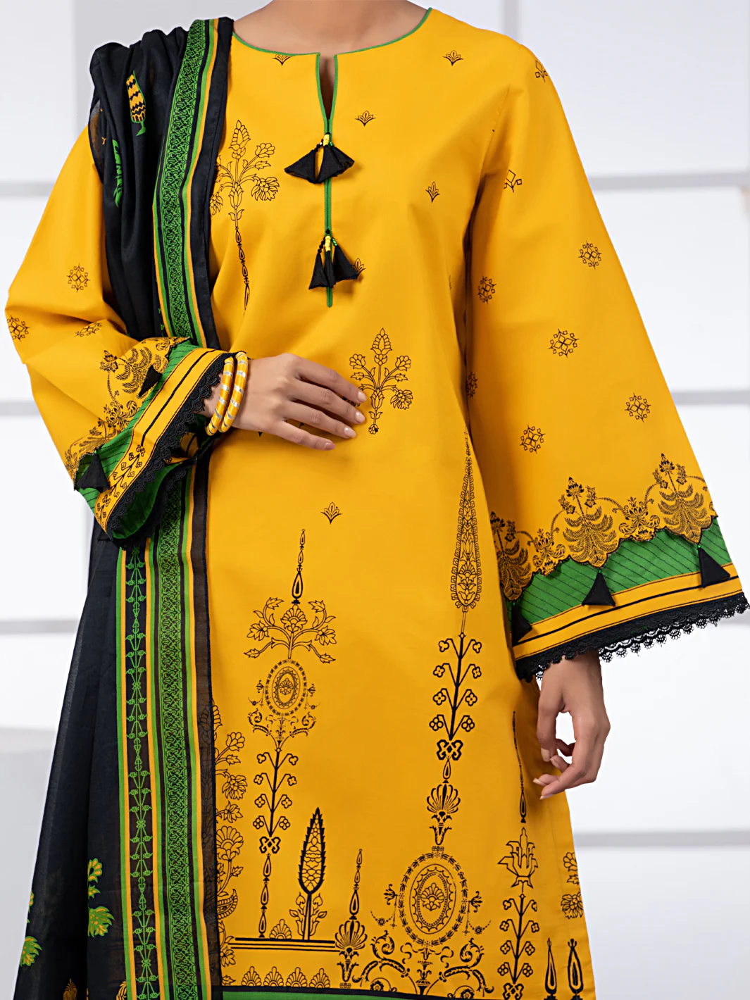 Mustard Lawn 2Pc Unstitched - ALP-2PS-1445A - Image 3