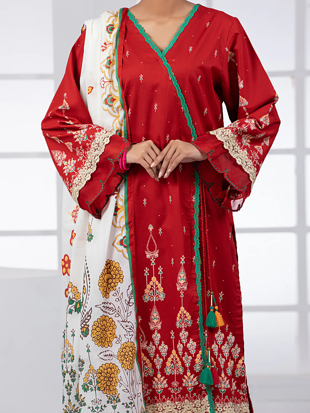 Maroon Lawn 2Pc Unstitched - ALP-2PS-1447B - Image 3