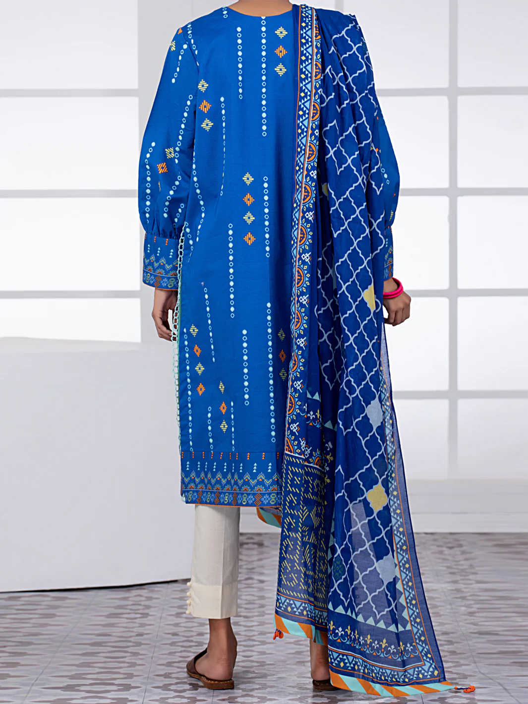 Navy Blue Lawn 2Pc Unstitched - ALP-2PS-1452A - Image 2