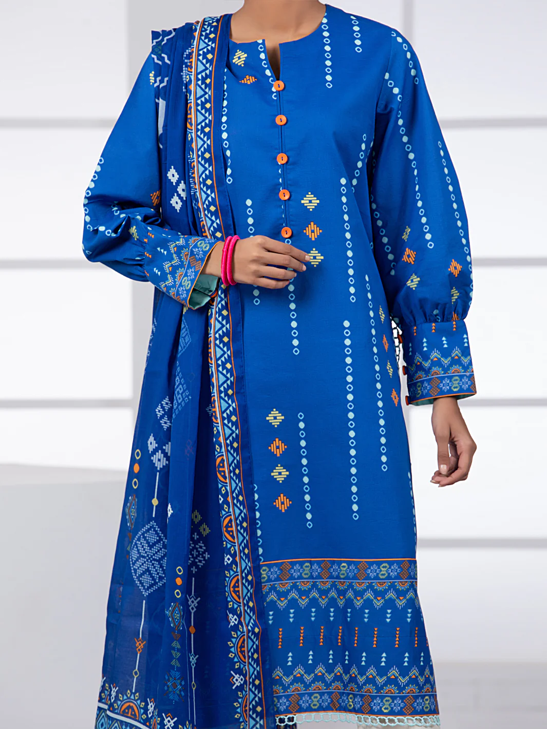 Navy Blue Lawn 2Pc Unstitched - ALP-2PS-1452A - Image 5