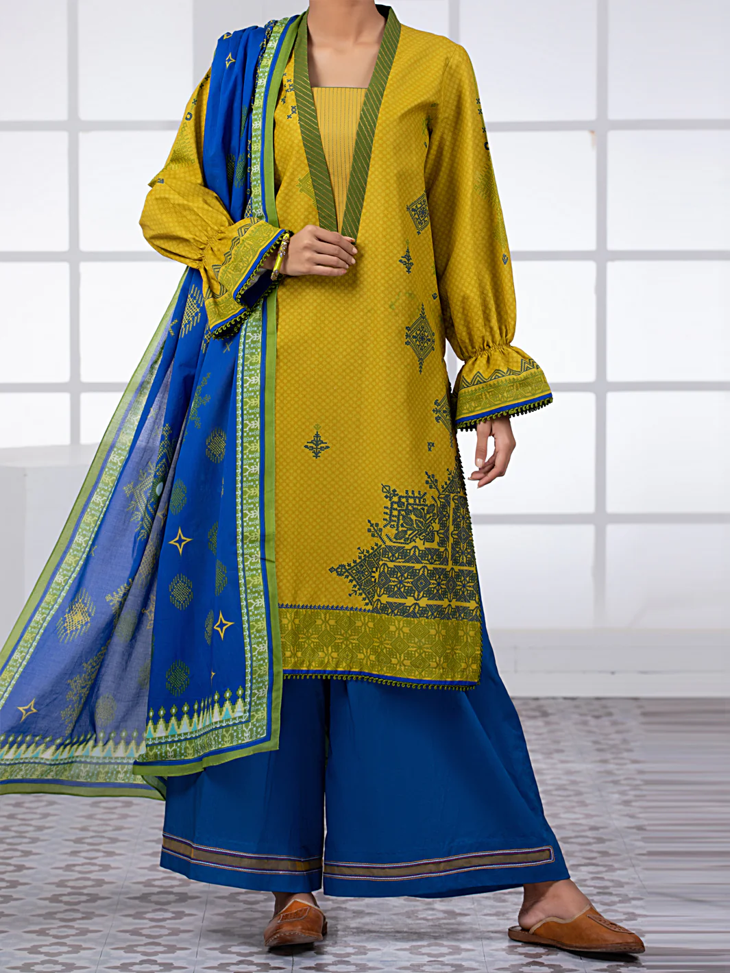 Lime Green 2Pc Unstitched - ALP-2PS-1453B
