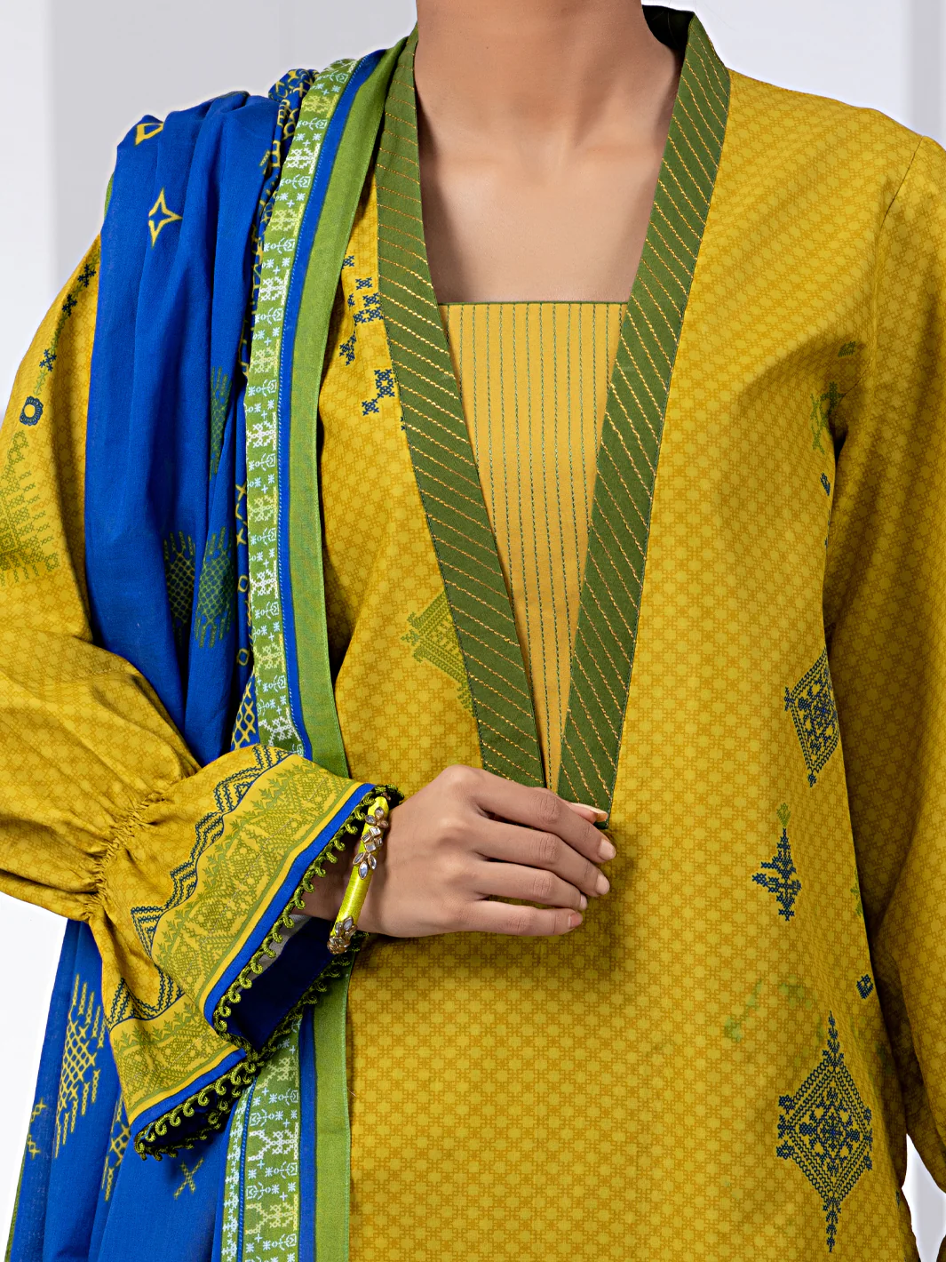 Lime Green 2Pc Unstitched - ALP-2PS-1453B - Image 3