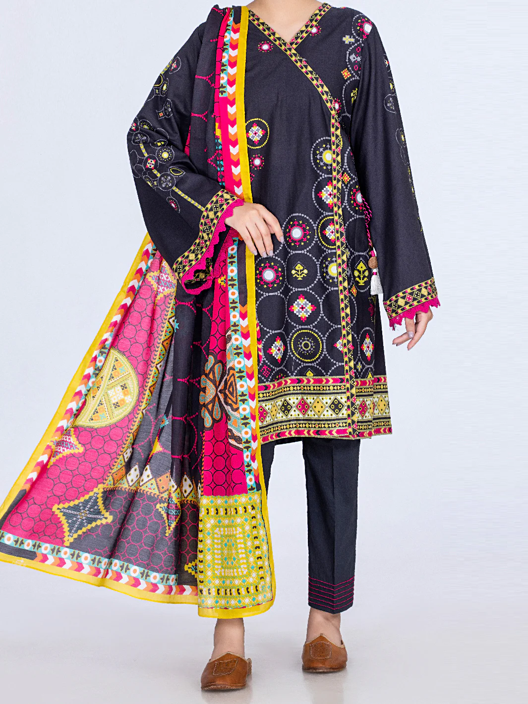 Black Lawn 2Pc Unstitched - ALP-2PS-1454A - Image 4