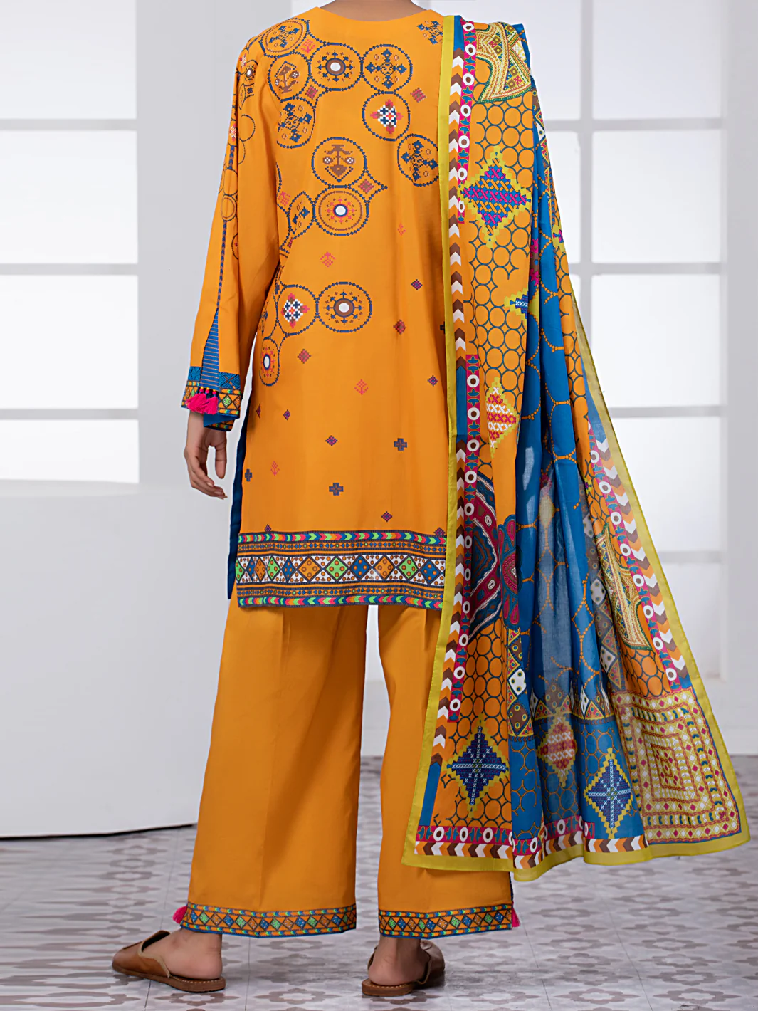 Mustard Lawn 2Pc Unstitched - ALP-2PS-1454B - Image 2