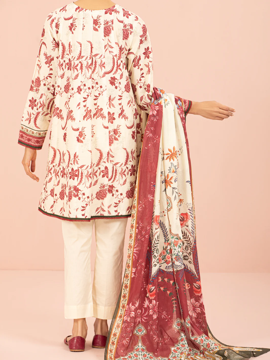 Cream 2Pc Unstitched - ALP-2PS-1558 - Image 2