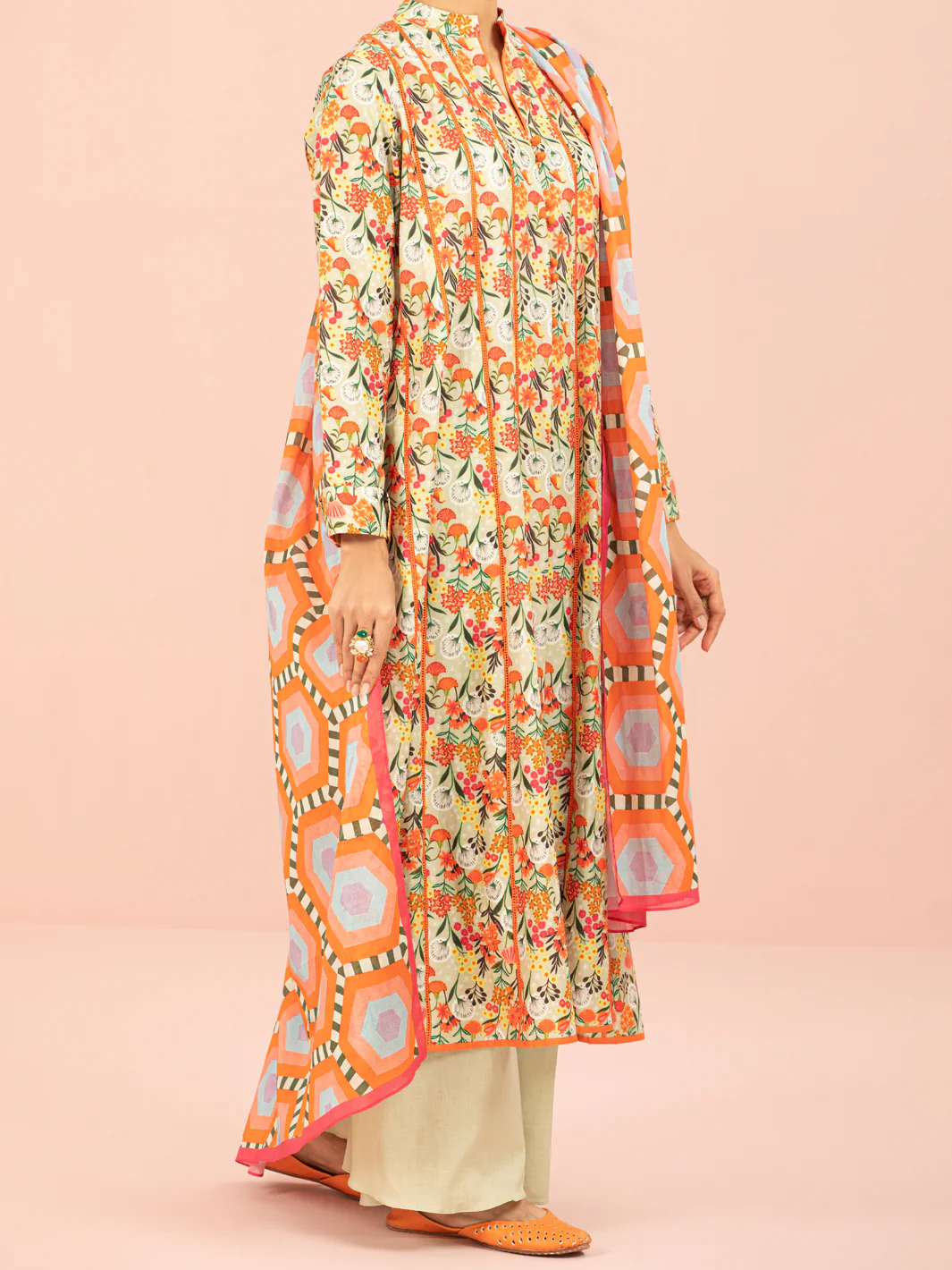Multicolor Lawn 2Pc Unstitched - ALP-2PS-1559 - Image 3