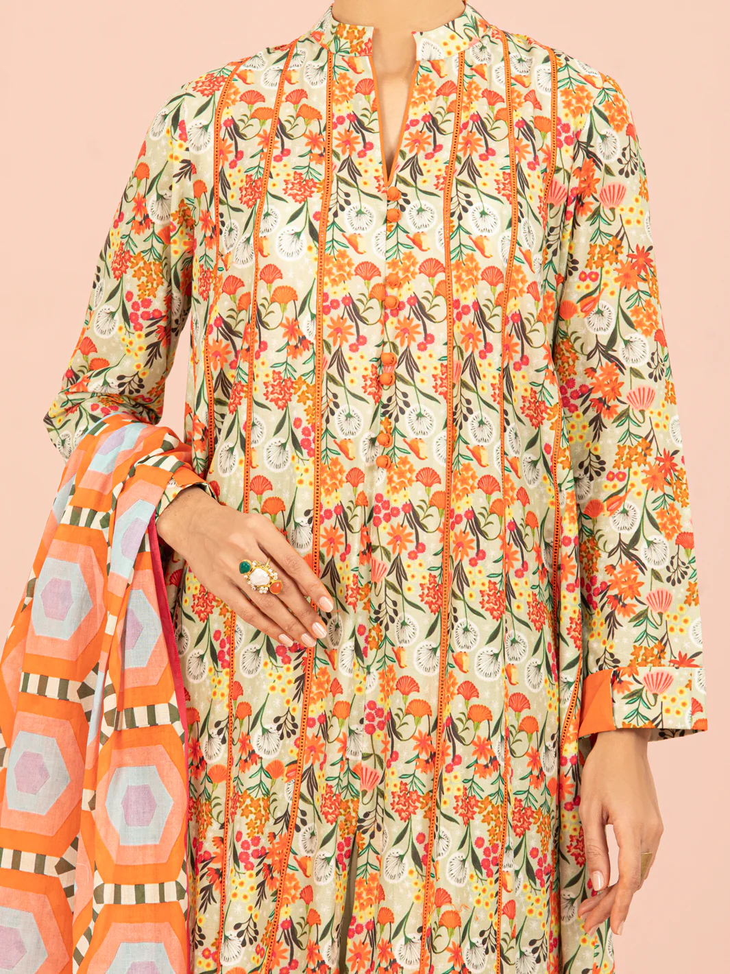 Multicolor Lawn 2Pc Unstitched - ALP-2PS-1559 - Image 4