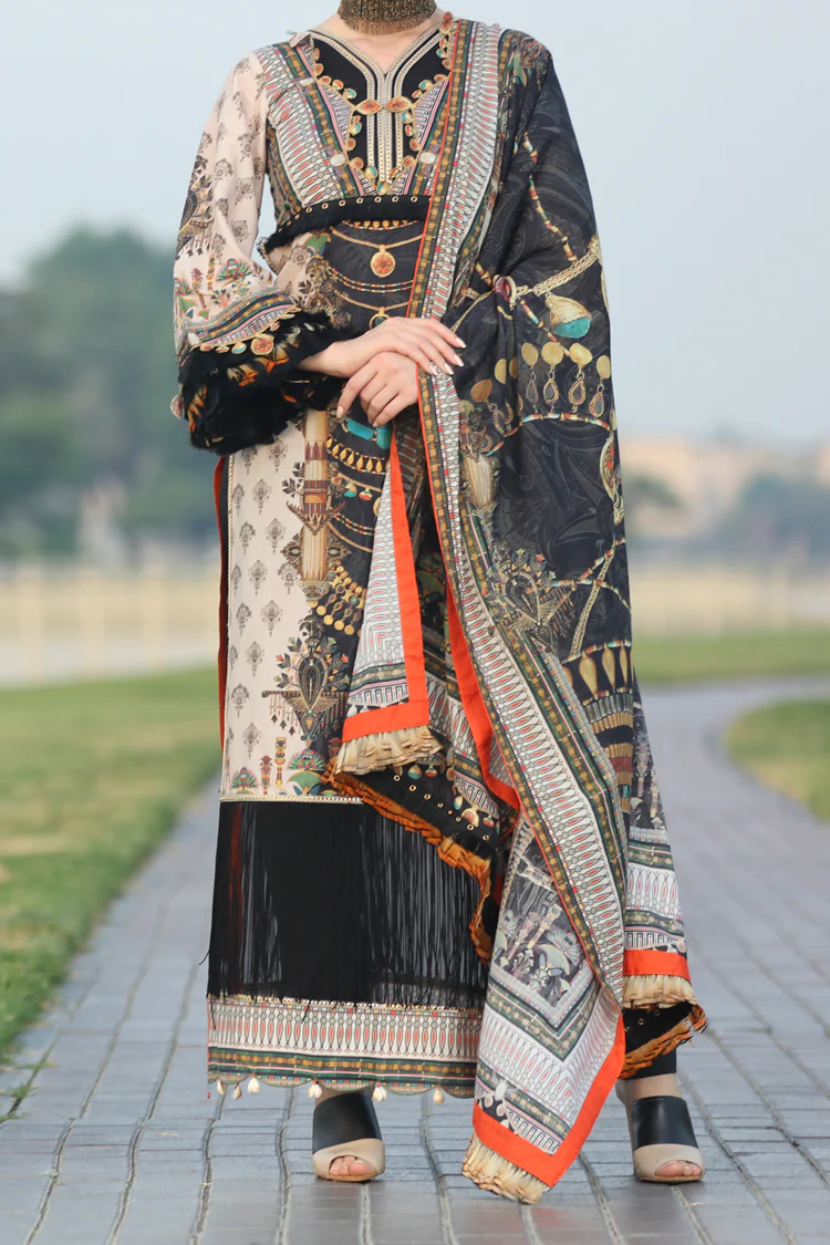 Beige Lawn 2Pc Unstitched - ALP-2PS-602
