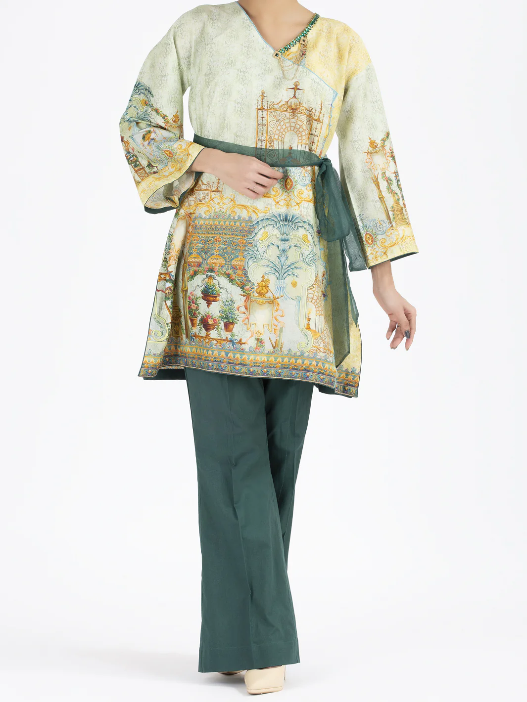 Sea Green Lawn 2Pc Unstitched - ALP-2PS-869
