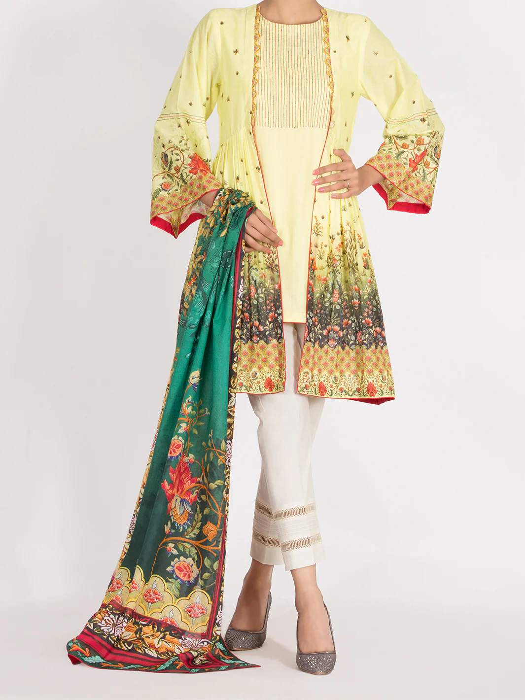 Lime Yellow Lawn 2Pc Unstitched - ALP-2PS-995