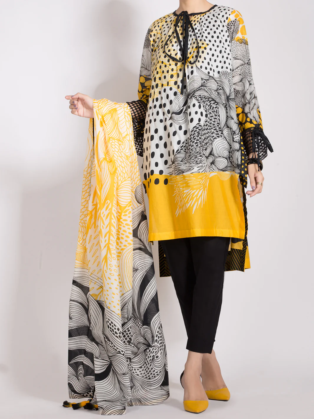 Yellow Lawn 2Pc Unstitched - ALP-2PS-999