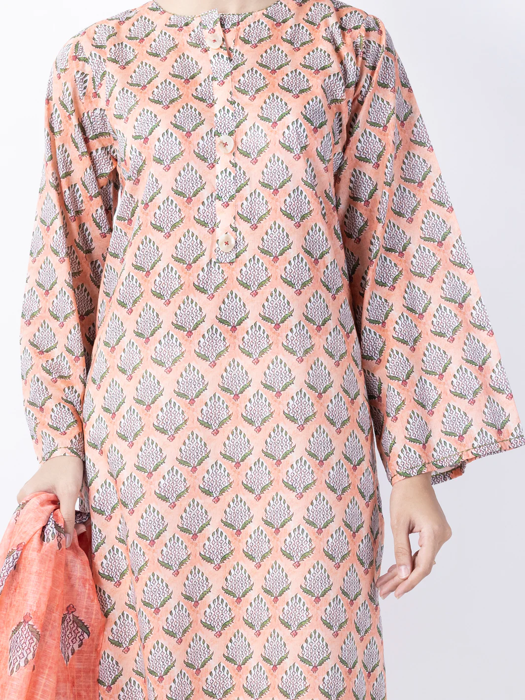 Peach Lawn 2Pc Stitched - ALP-2PS-LKD-1745 - Image 3