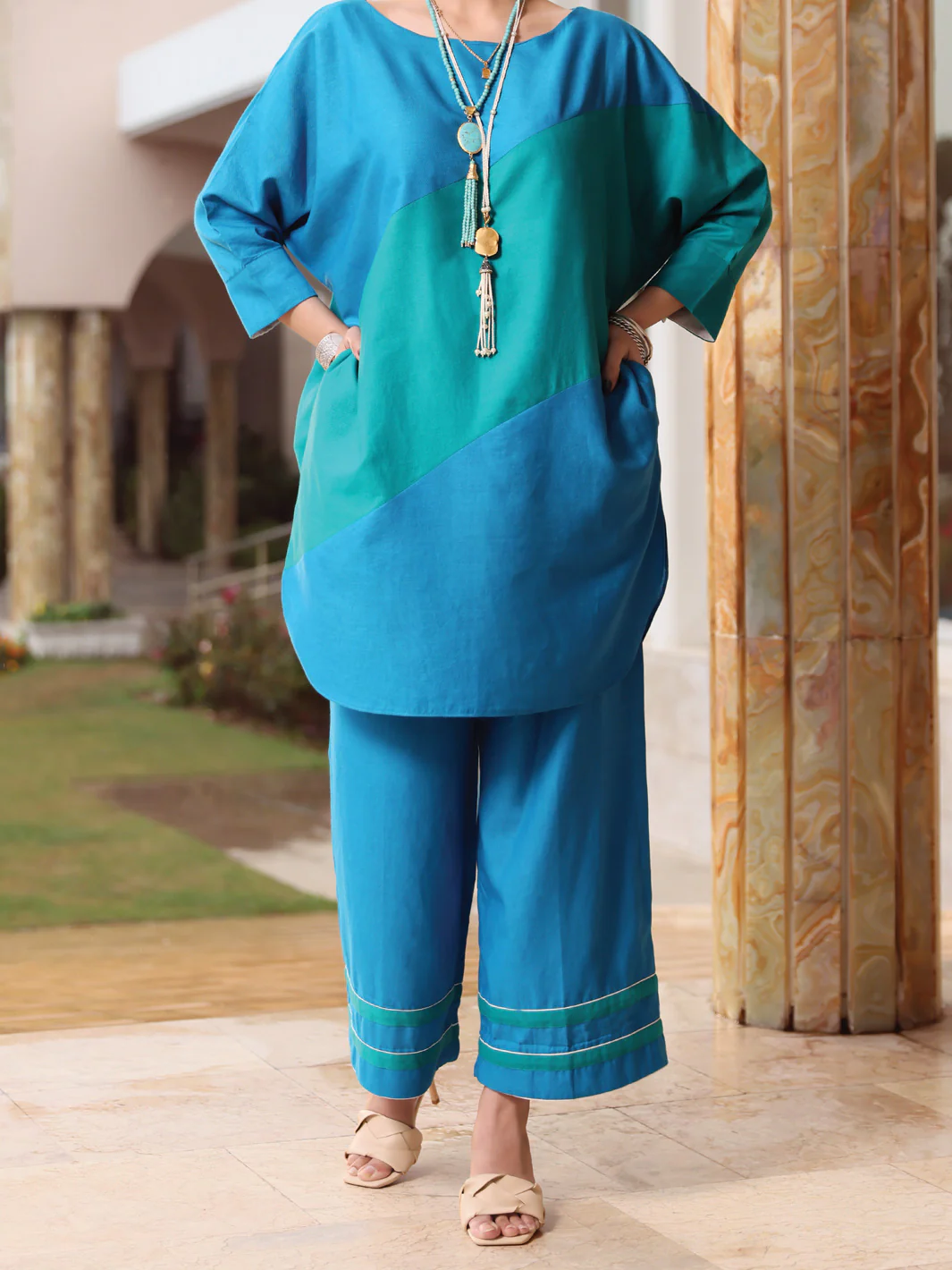 Turquoise Lawn 2Pc Stitched - ALP-2PS-LKS-1067