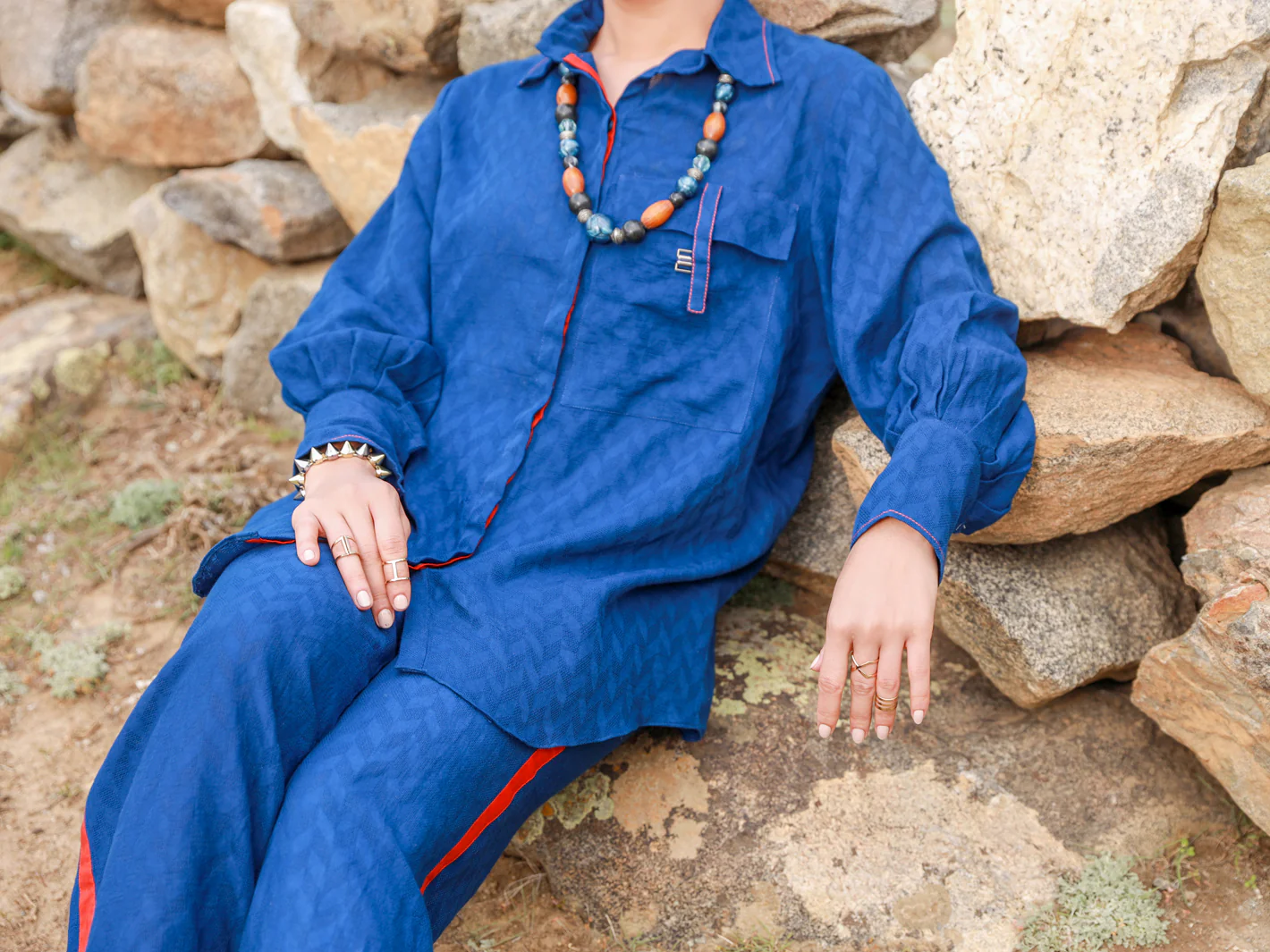 Navy Blue Dobby 2Pc Stitched - ALP-2PS-LKS-1461 - Image 4