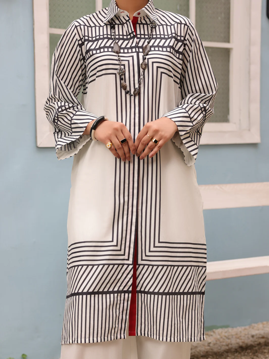 Black & White 2Pc Stitched - ALP-2PS-LKS-1692 - Image 4