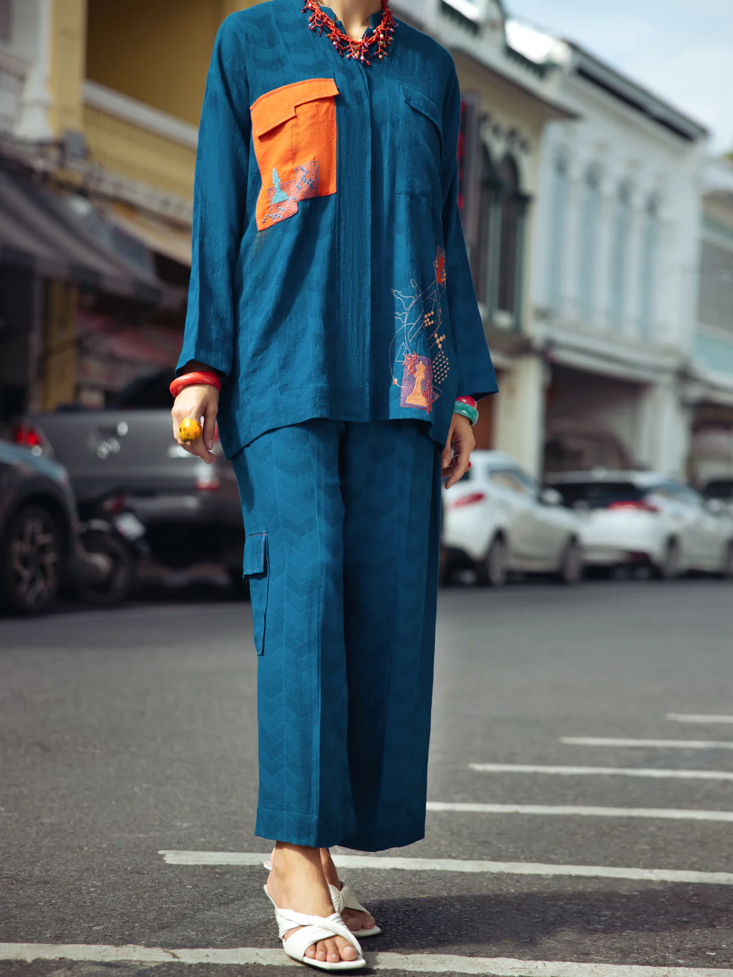 Blue Dobby Jacquard 2Pc Stitched - ALP-2PS-LKS-1796