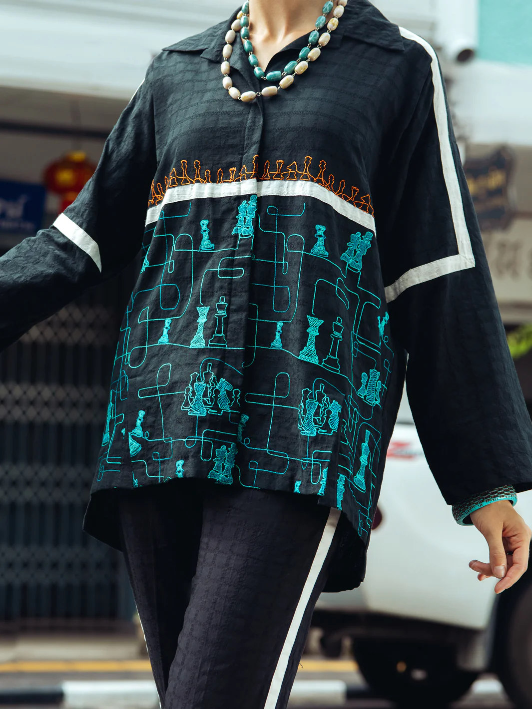 Black Dobby Jacquard 2Pc Stitched - ALP-2PS-LKS-1797 - Image 3