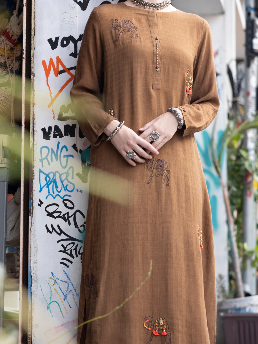 Brown Cotton Dobby 2Pc Stitched - ALP-2PS-LKS-1822 - Image 2