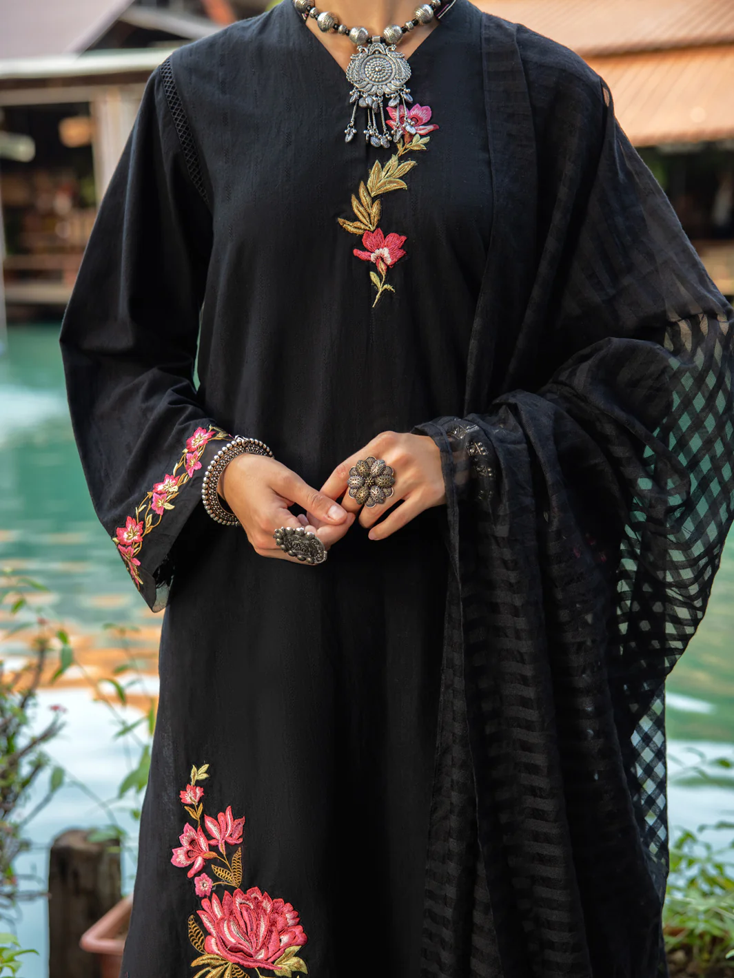 Black Dobby 2Pc Stitched - ALP-2PS-LKS-1828 - Image 3