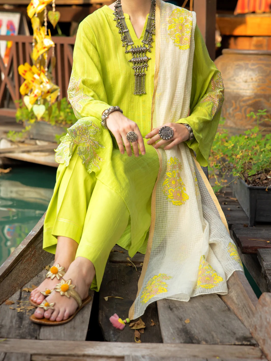 Lime Green Dobby 2Pc Stitched - ALP-2PS-LKS-1829 - Image 3