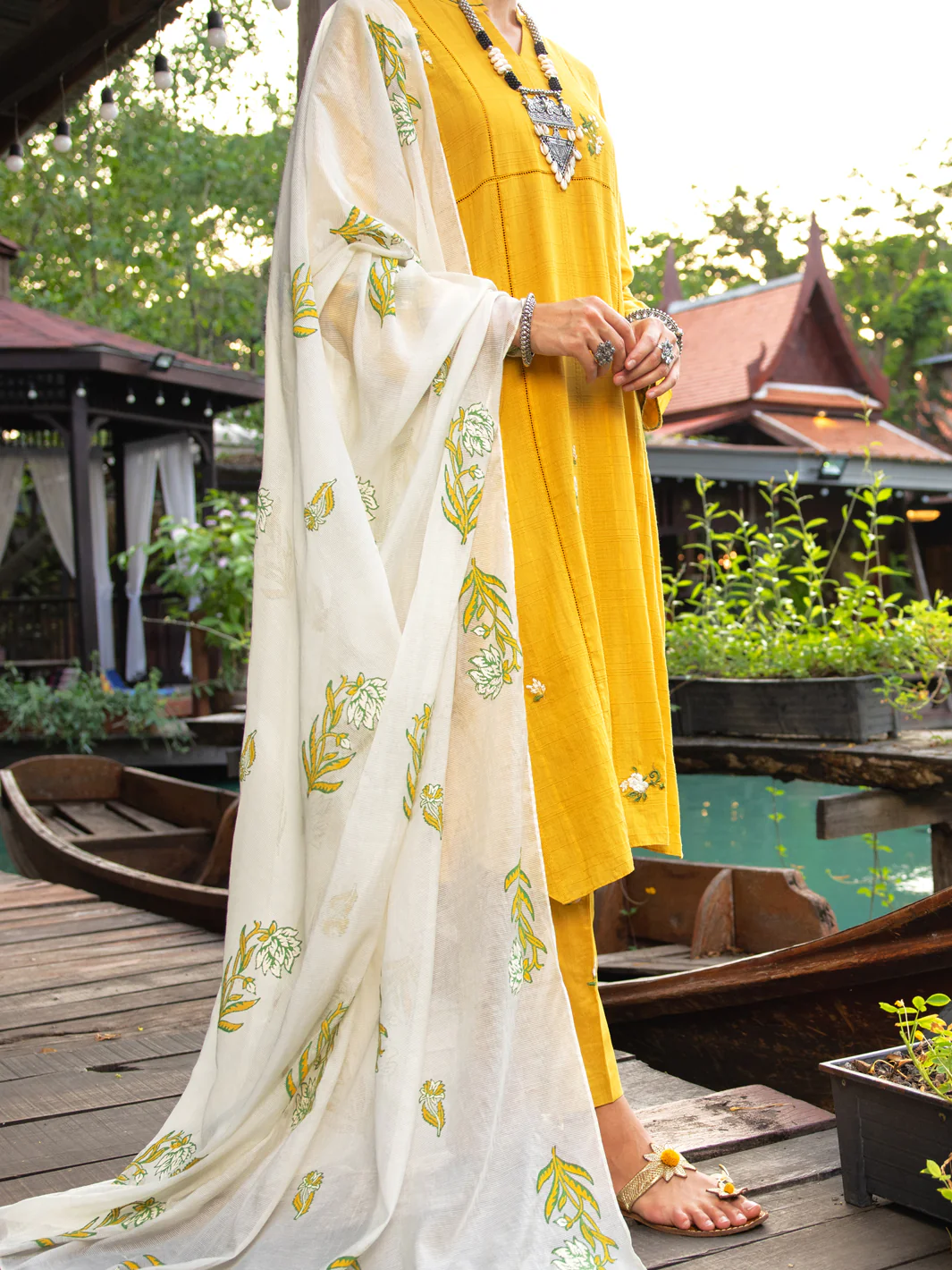 Mustard Dobby 2Pc Stitched - ALP-2PS-LKS-1833 - Image 2