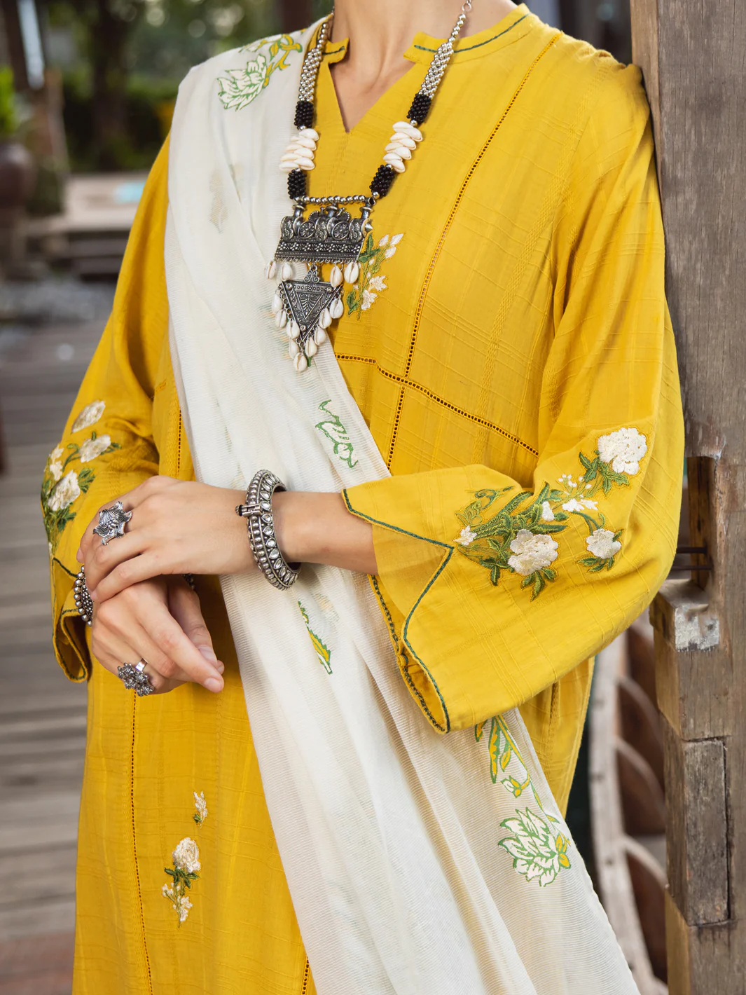 Mustard Dobby 2Pc Stitched - ALP-2PS-LKS-1833 - Image 3