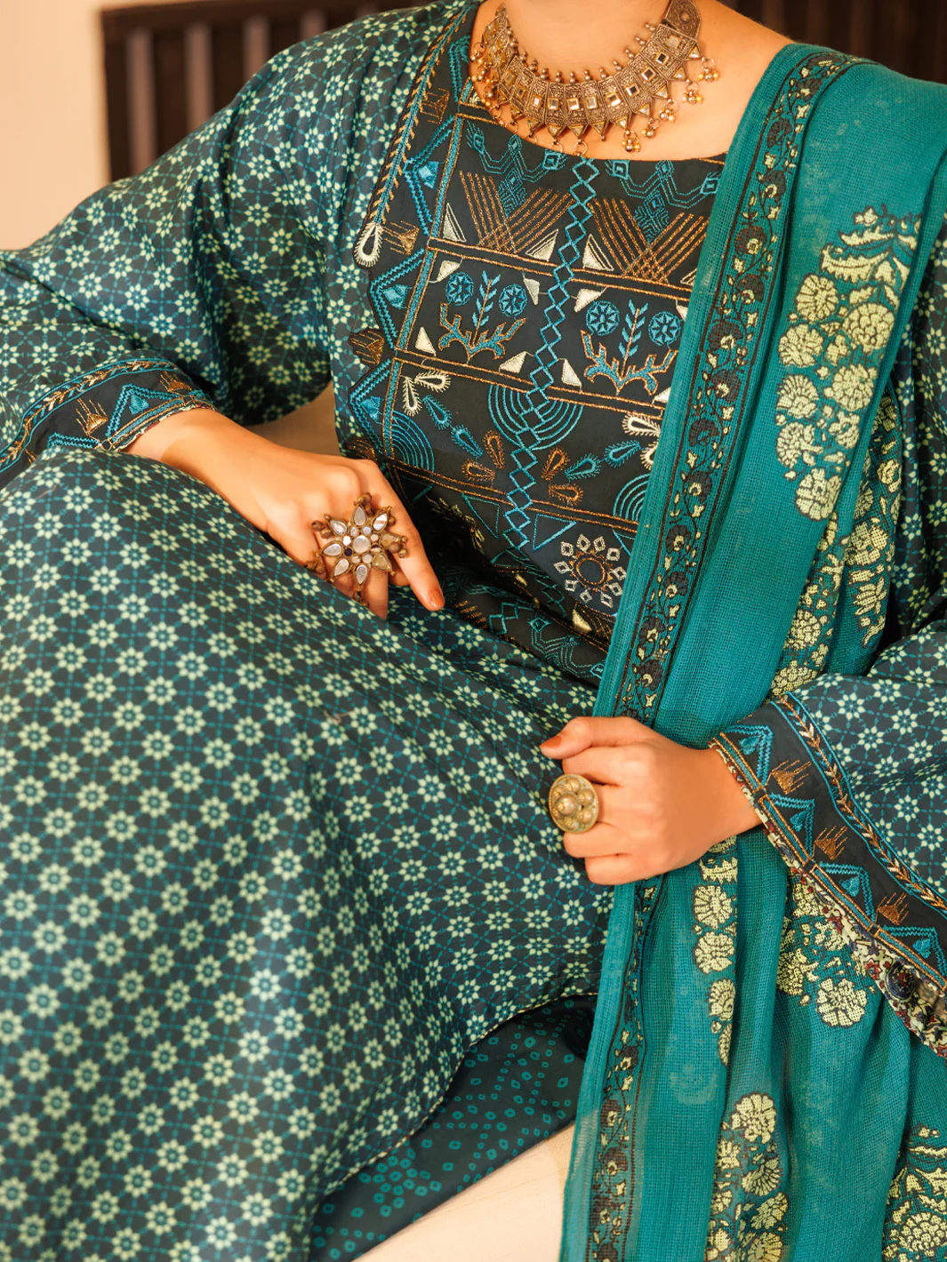 Teal Lawn Stitched 2Pc - ALP-2PS-LKS-2337B - Image 3