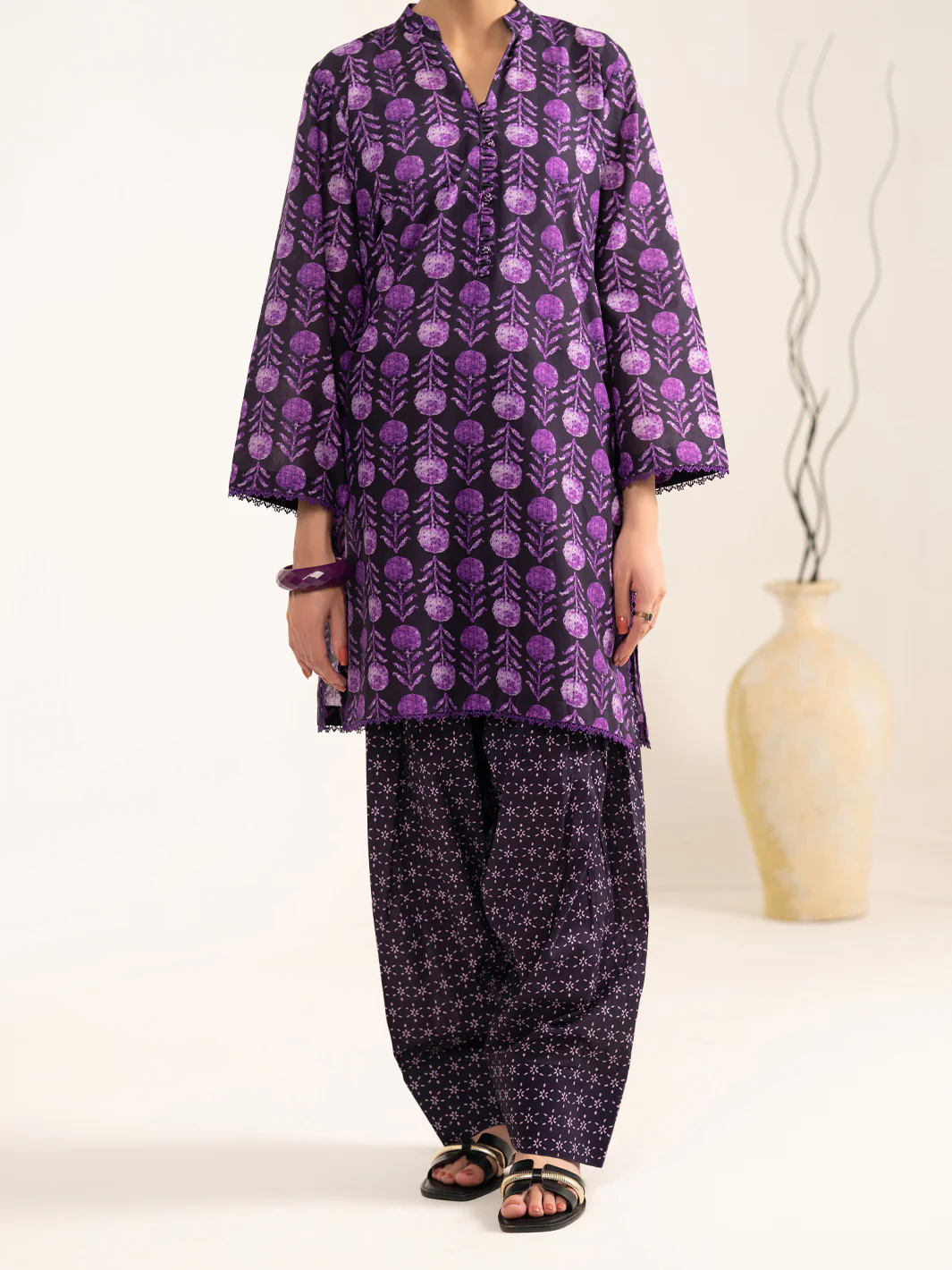 Purple Lawn 2Pc Stitched - ALP-2PS-LKS-2480