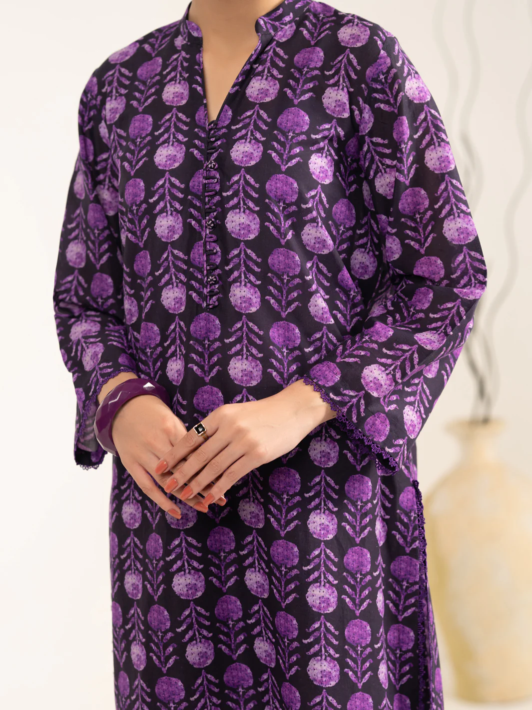 Purple Lawn 2Pc Stitched - ALP-2PS-LKS-2480 - Image 3