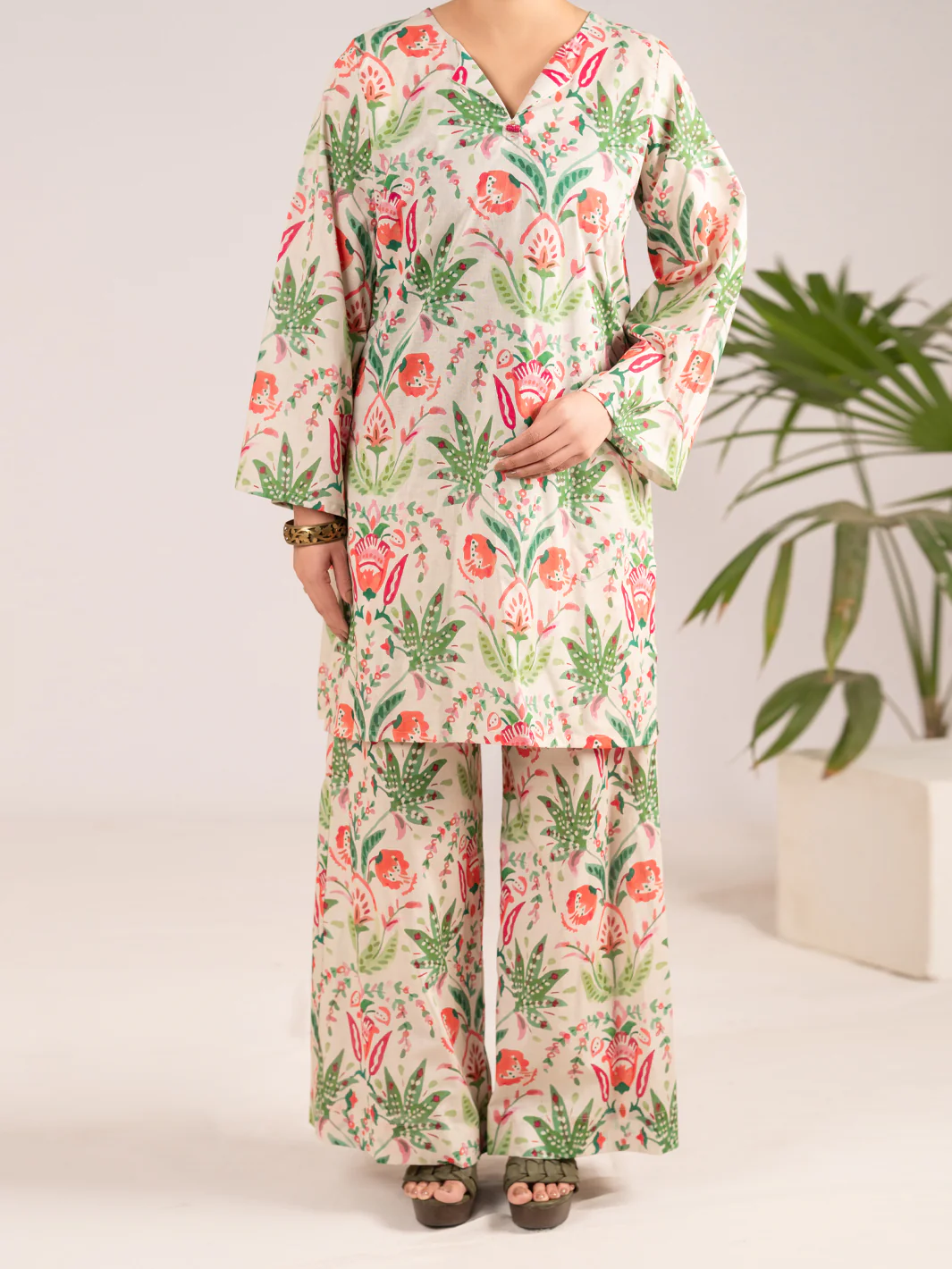 Light Green Lawn Co-Ord Set - ALP-2PS-LKS-2505