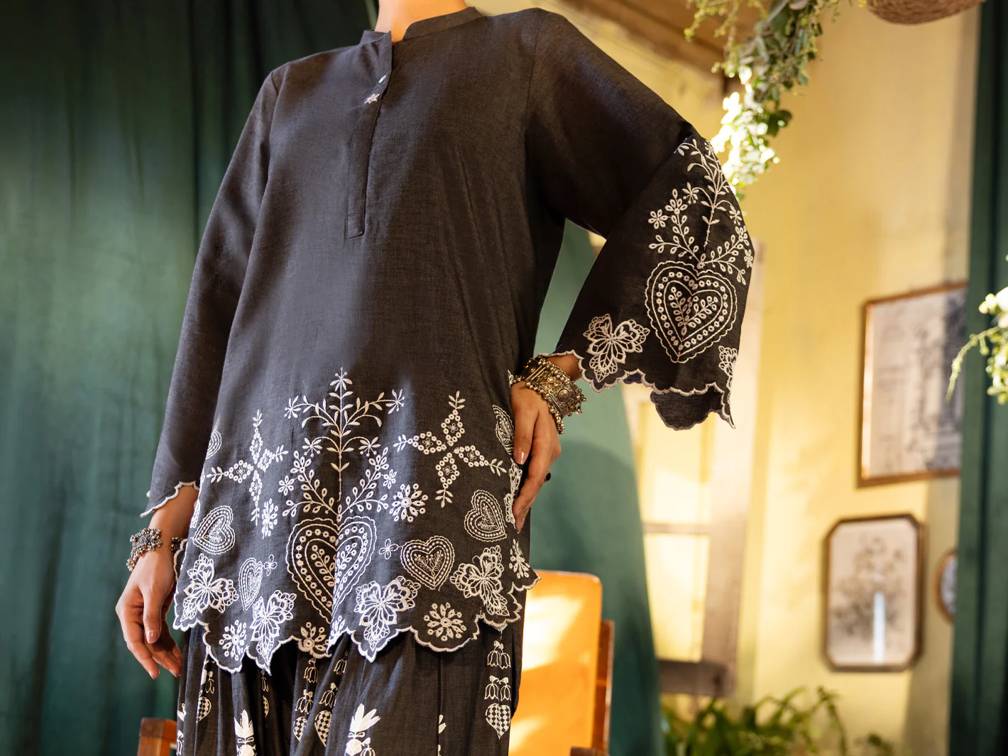 Grey Denim 2Pc Stitched - ALP-2PS-LKS-2781 - Image 4