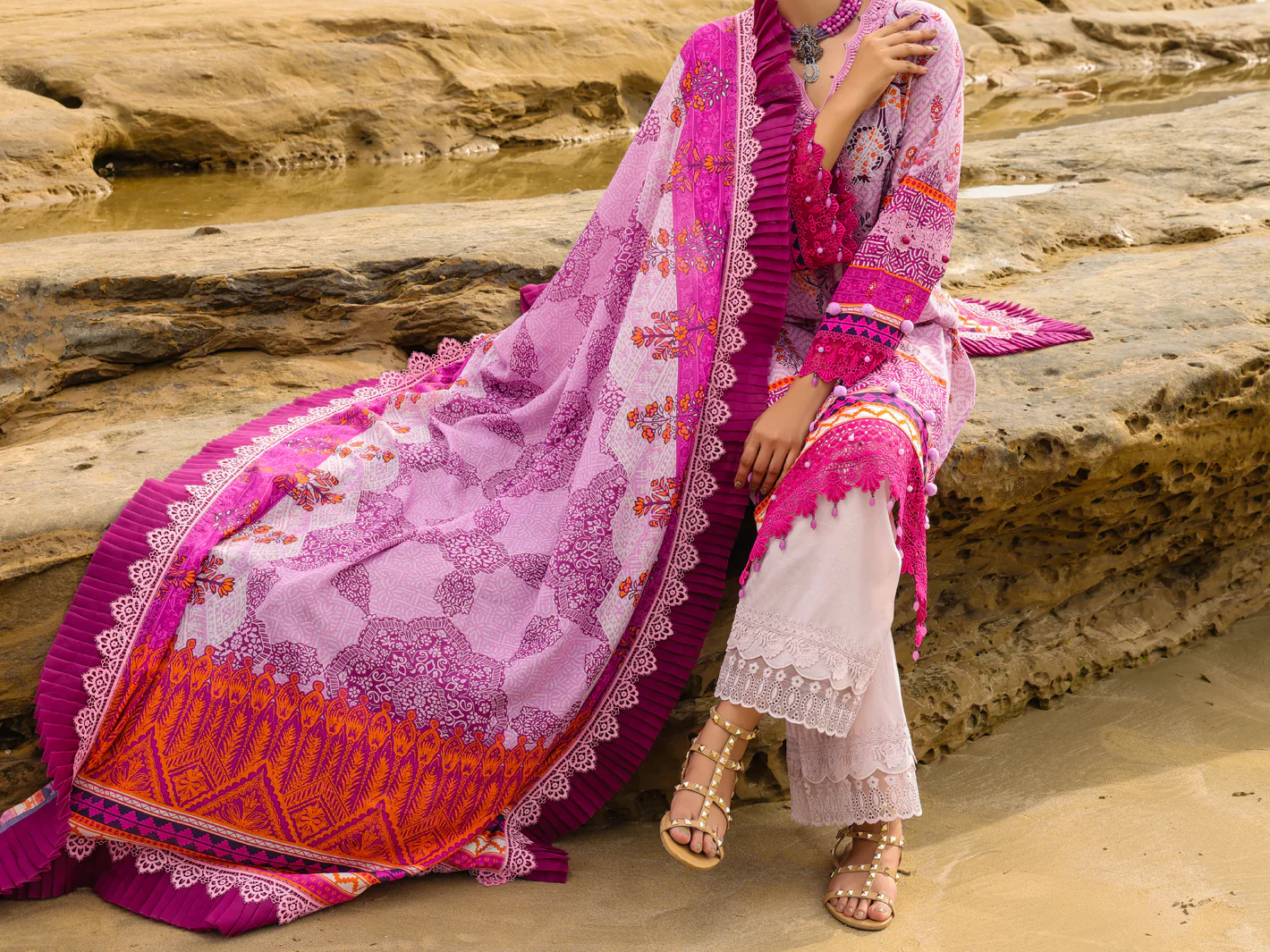 Purple Lawn 2Pc Unstitched - ALP-2PS-SLKD-UN-2258 - Image 3