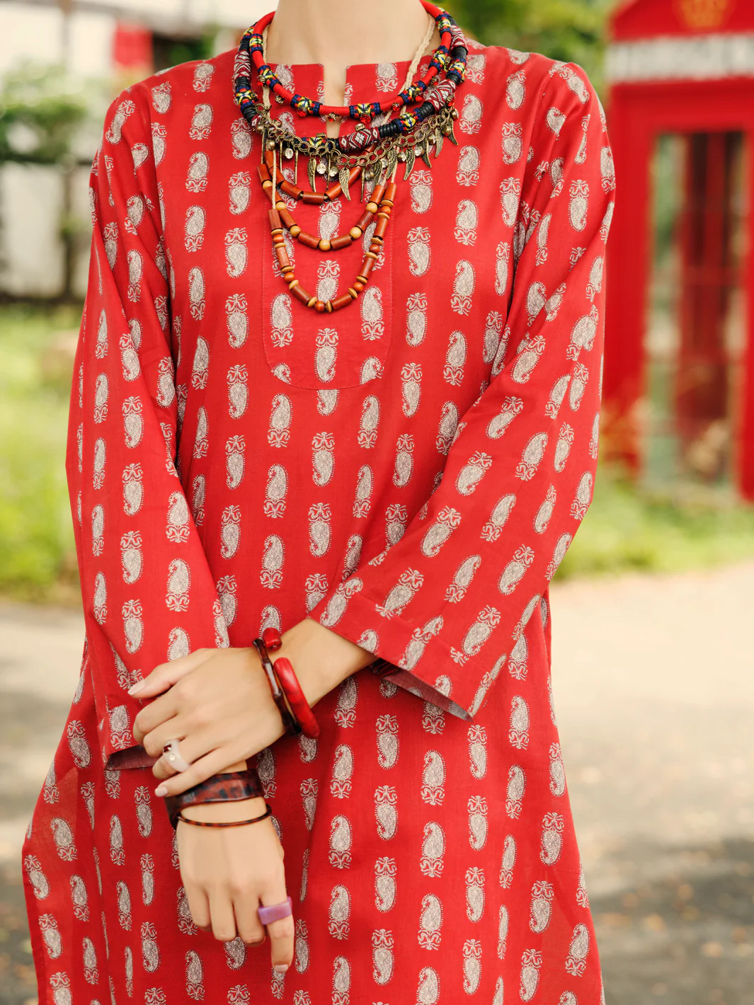 Rust Lawn Co-ord Set - ALP-2PS-SLKS-2072 - Image 3