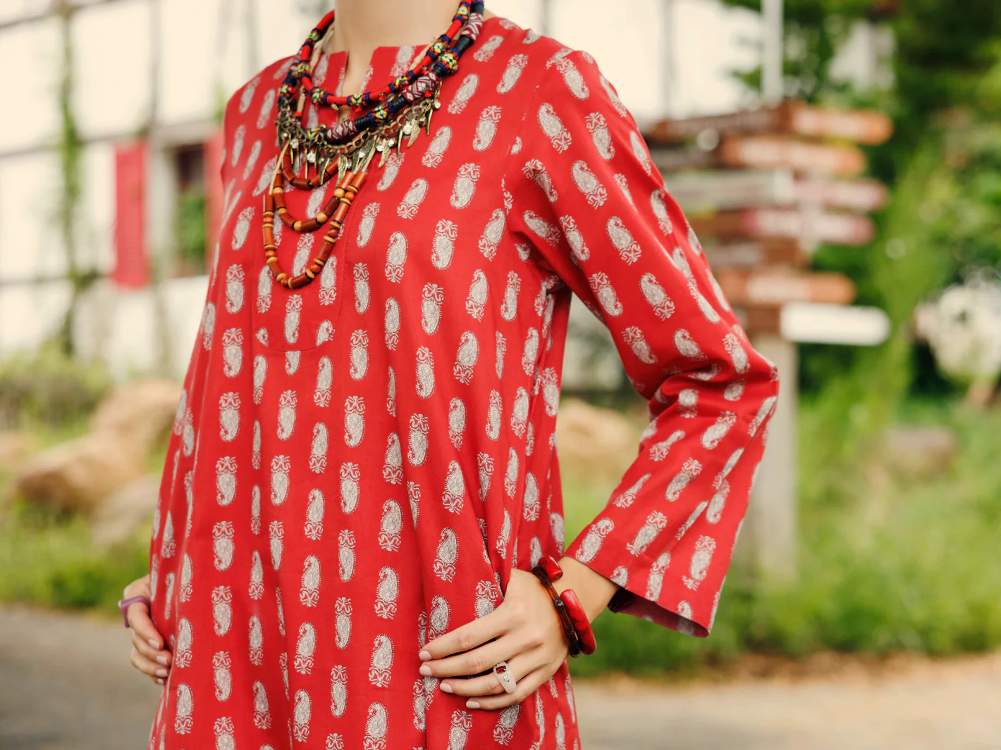 Rust Lawn Co-ord Set - ALP-2PS-SLKS-2072 - Image 4