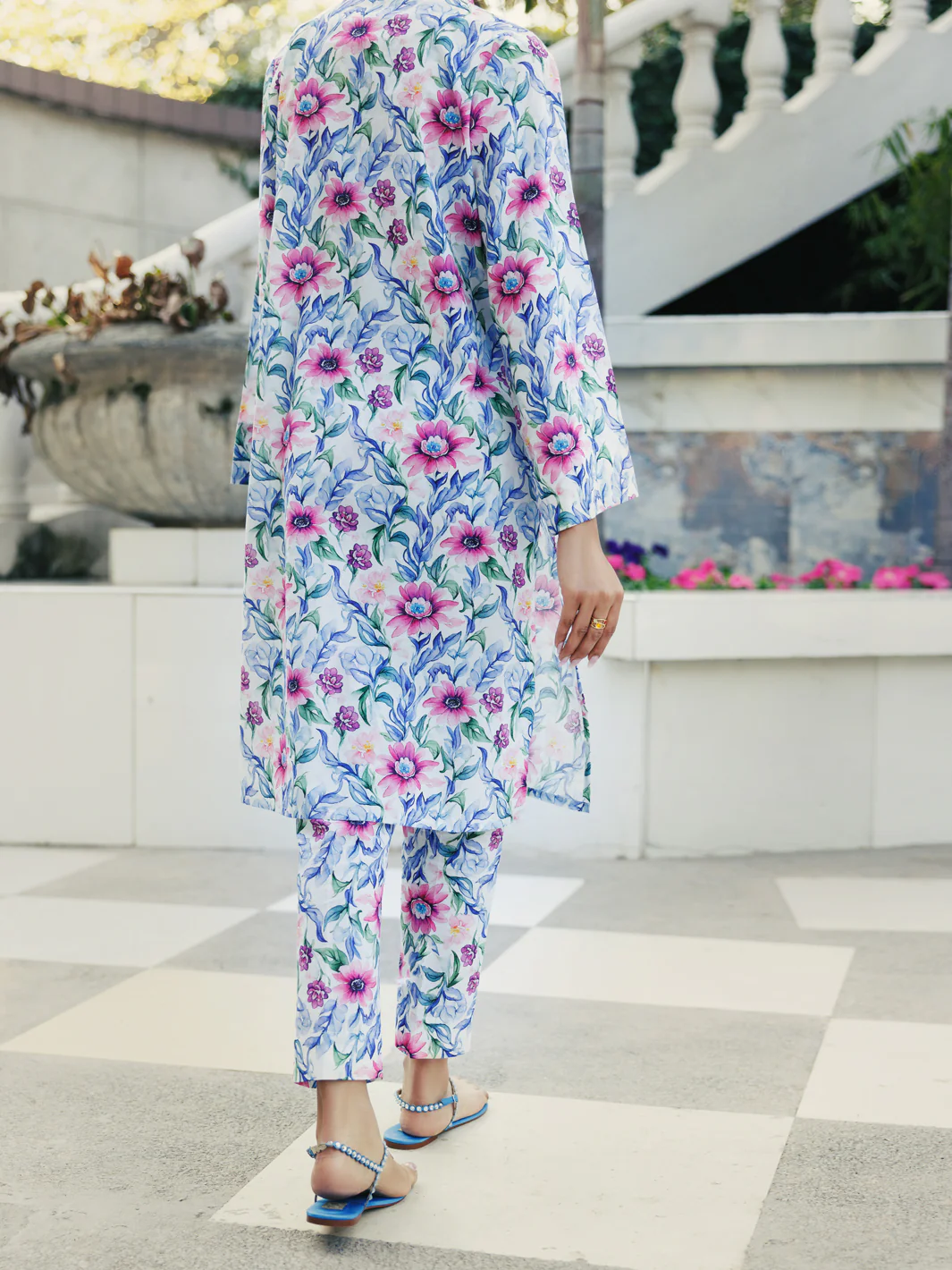 Multicolor Lawn Co-ord Set - ALP-2PS-SLKS-2240 - Image 2