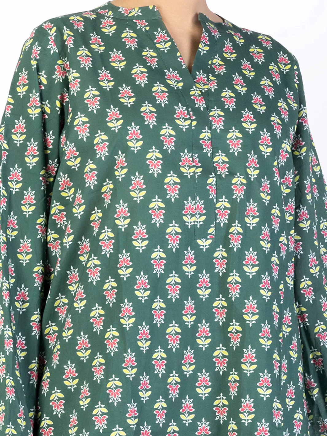 Green Cambric Co-ord Set - ALP-2PS-SLKS-2242 - Image 3