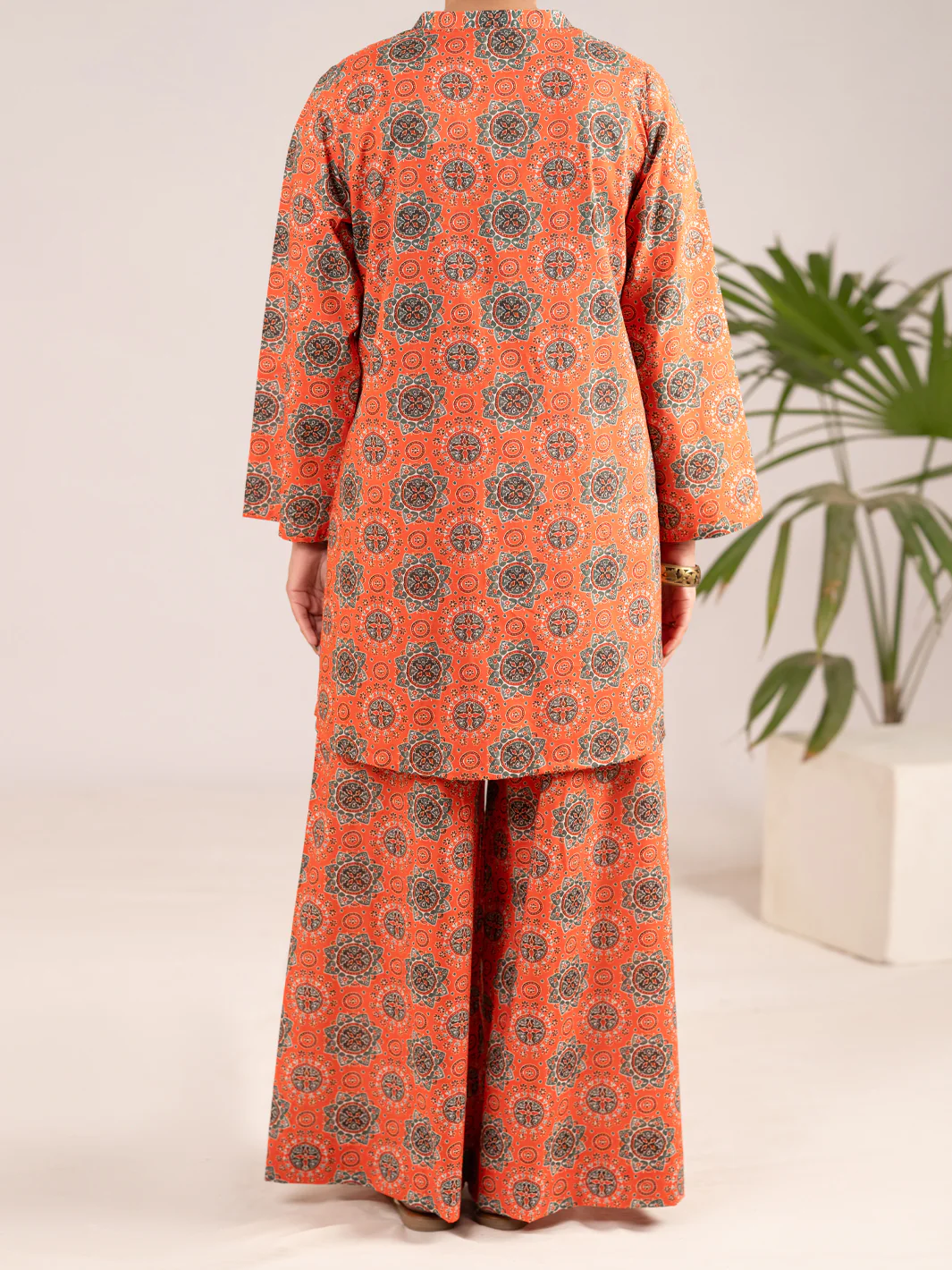 Orange Cambric Co-Ord Set - ALP-2PS-SLKS-2551 - Image 3