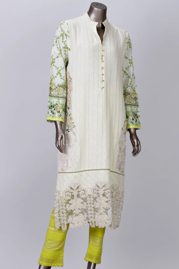 Off White Jacquard 3Pc Unstitched - ALP-306B