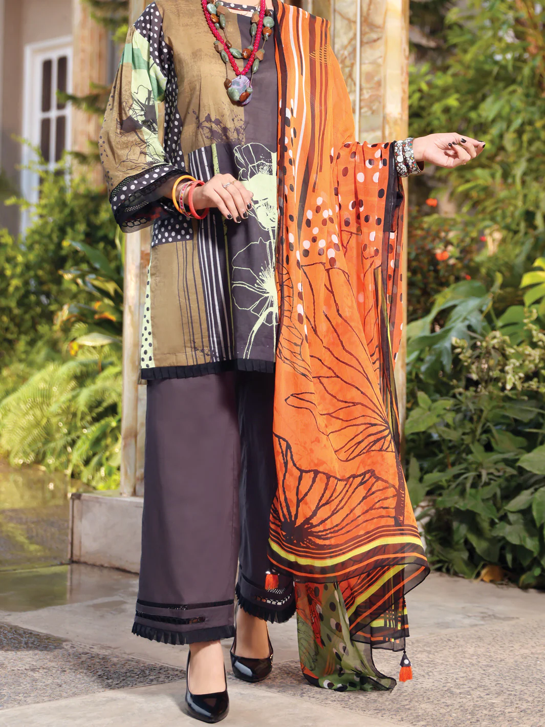 Green Lawn + Jacquard 3Pc Stitched - ALP-3PS-1037