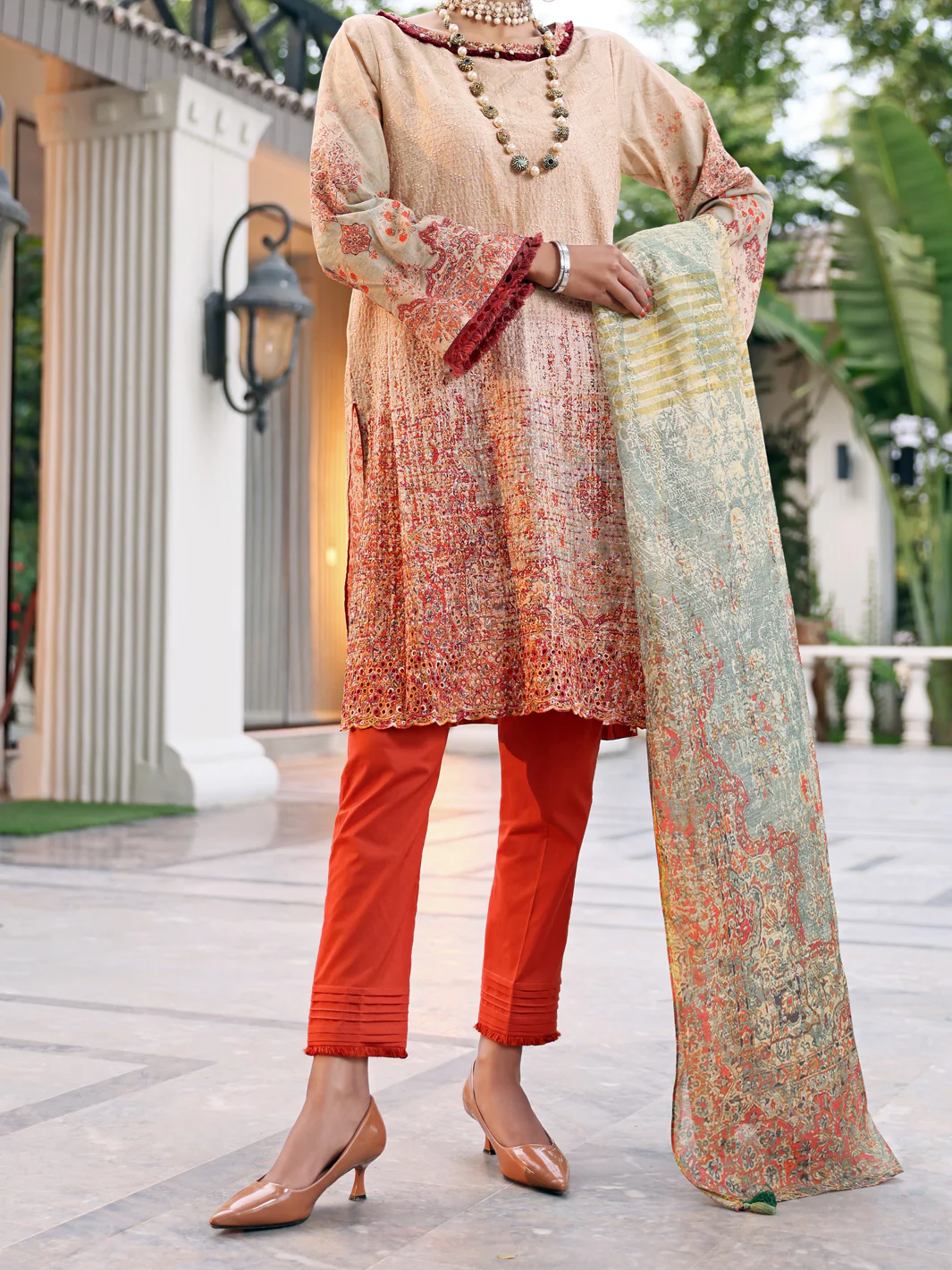 Beige Lawn 3Pc Stitched - ALP-3PS-1043/S