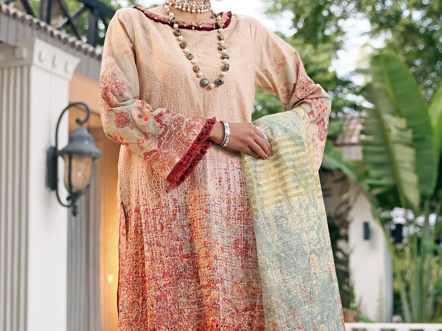 Beige Lawn 3Pc Stitched - ALP-3PS-1043/S - Image 3