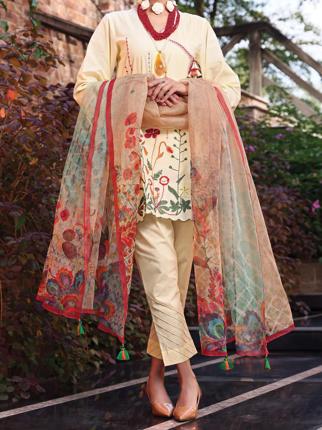 Cream Lawn 3Pc Unstitched - ALP-3PS-1062