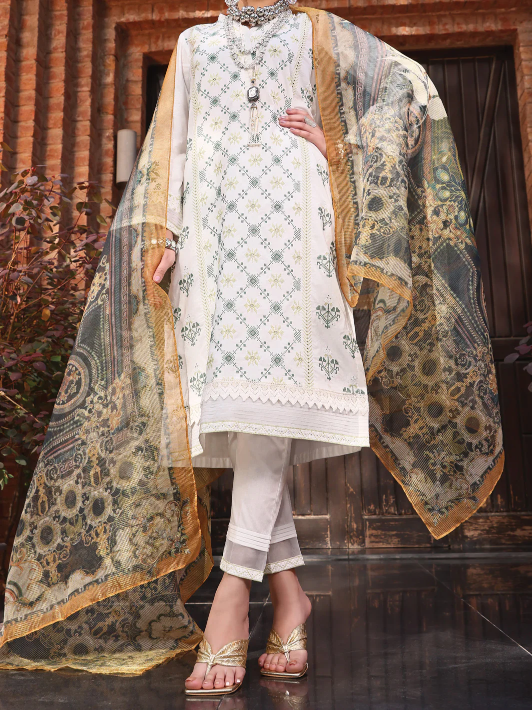 White Lawn 3Pc Stitched - ALP-3PS-1064/S