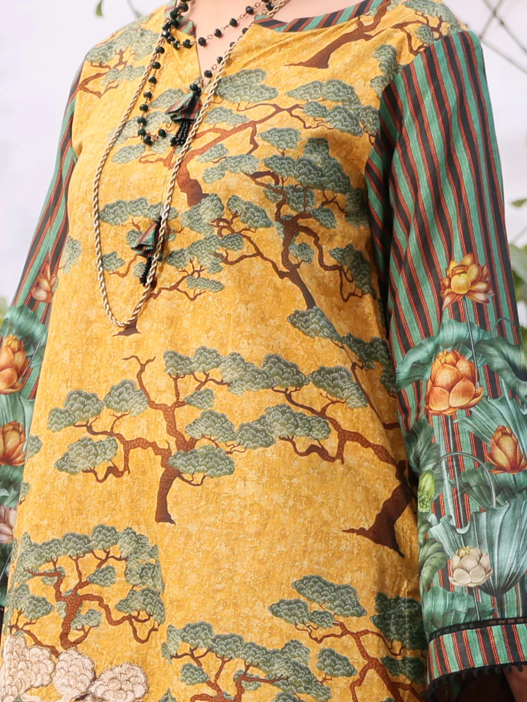 Mustard Lawn 3Pc Stitched - ALP-3PS-1079/S - Image 2