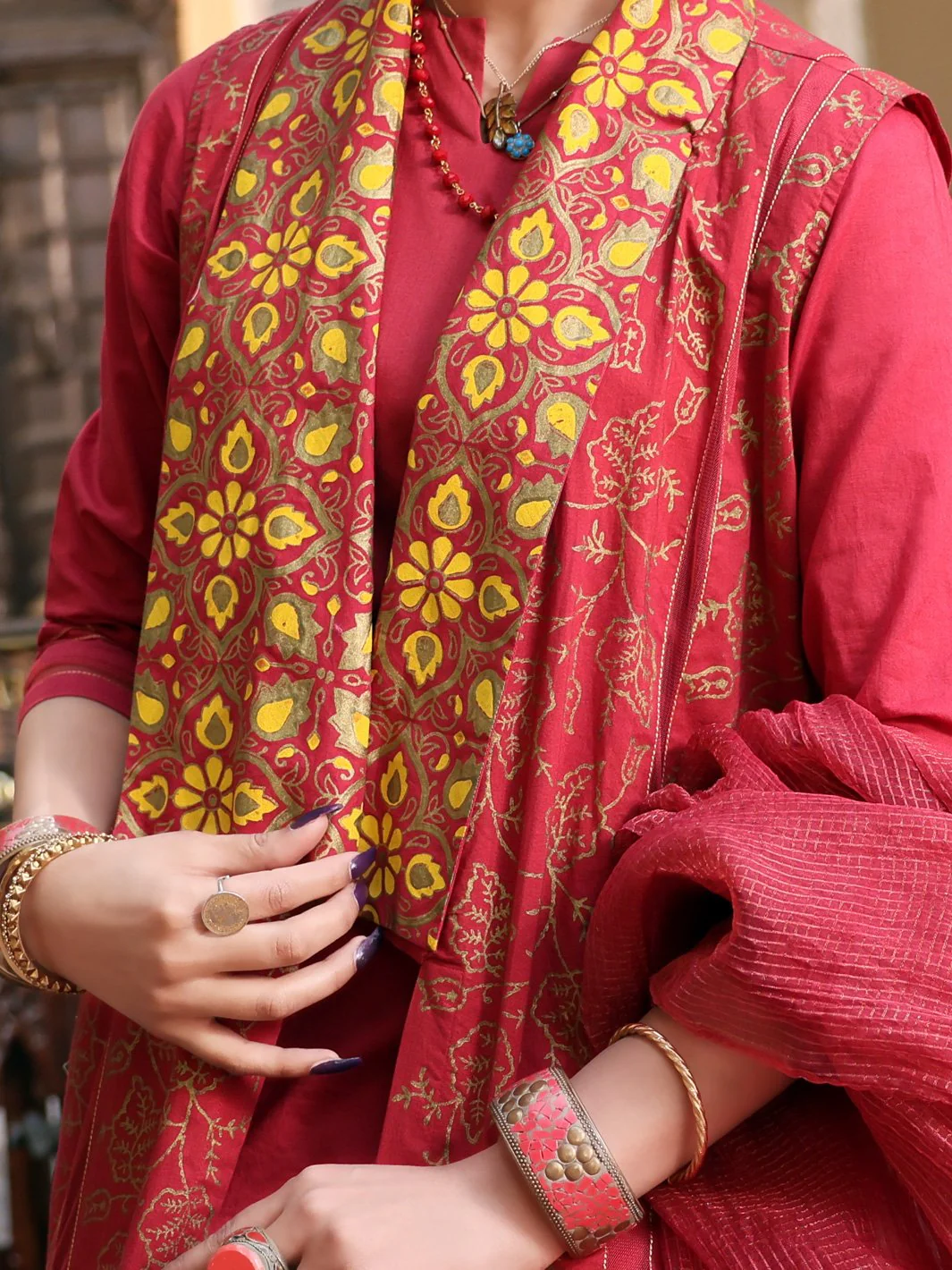 Maroon Cambric 3Pc Stitched - ALP-3PS-1090/S - Image 3