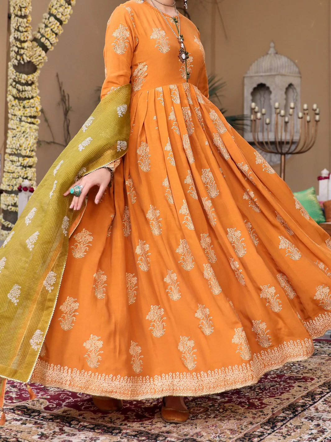Mustard Cambric 3Pc Stitched - ALP-3PS-1091/S