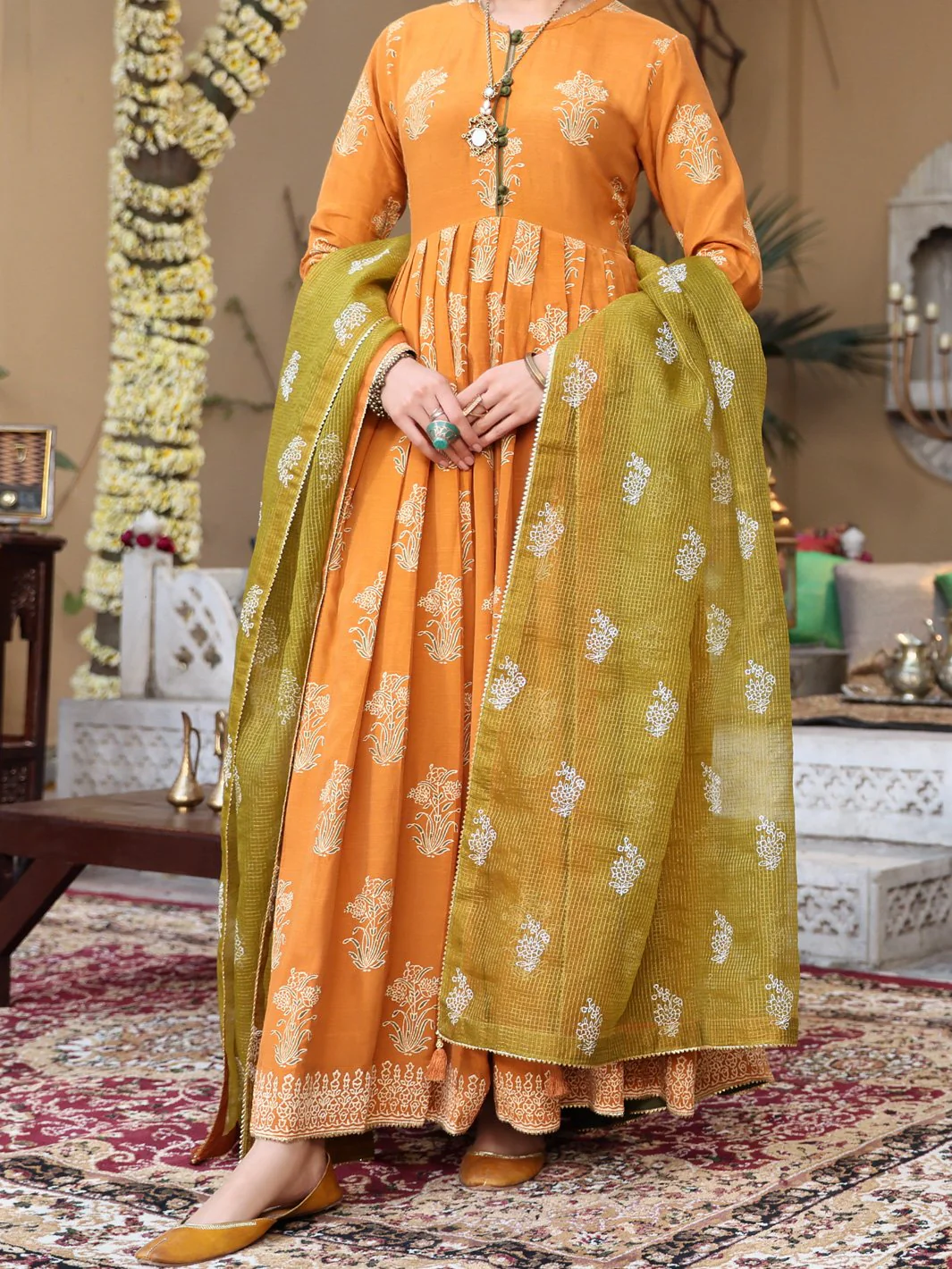 Mustard Cambric 3Pc Stitched - ALP-3PS-1091/S - Image 2