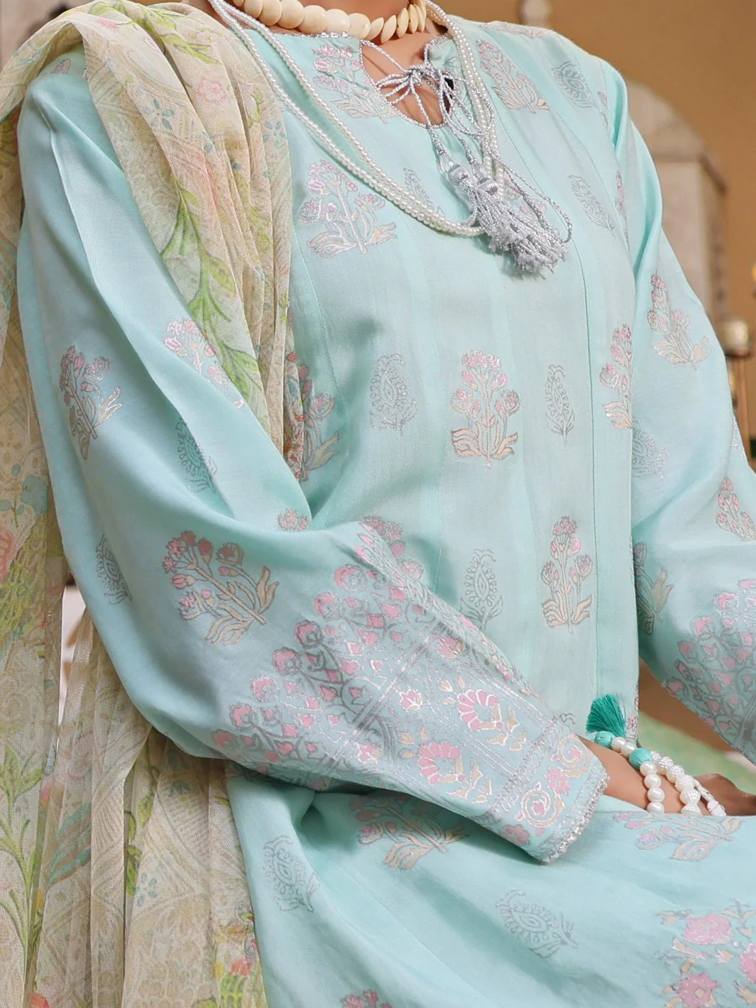 Turquoise Viscose 3Pc Stitched - ALP-3PS-1092/S - Image 2