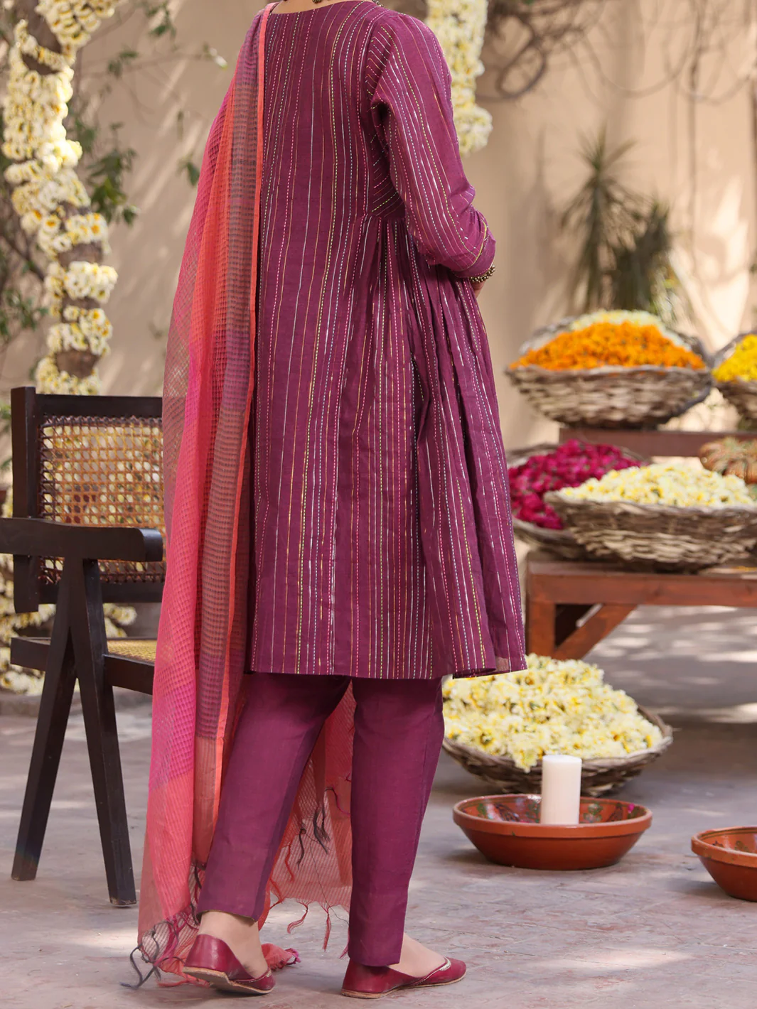 Purple Yarn-Dyed Jacquard 3Pc Stitched - ALP-3PS-1099 - Image 3